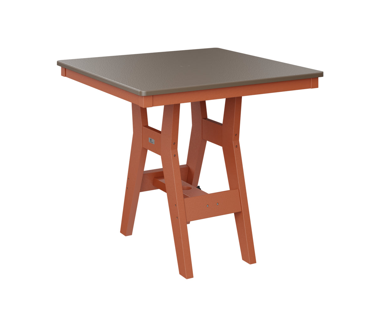 Harbor 33" Square Table Dining Height Hammered Top