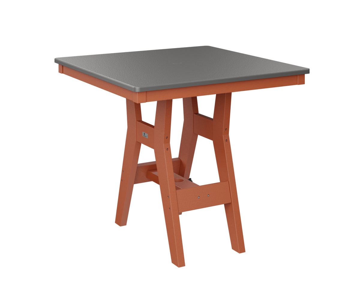 Harbor 33" Square Table Dining Height Hammered Top