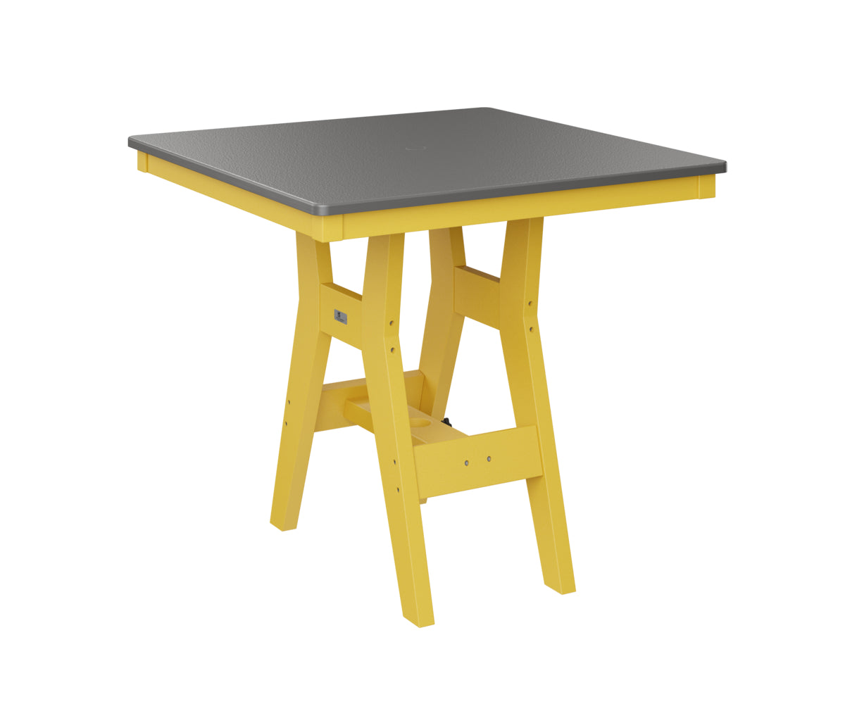 Harbor 33" Square Table Dining Height Hammered Top