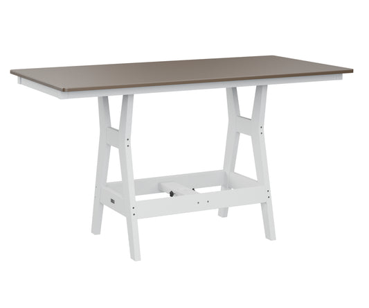 Harbor 33" x 66" Rectangular Table Bar Height Hammered Top
