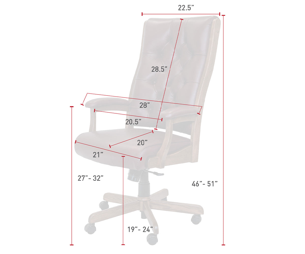 SFC Amish Clark Tufted Executive Desk Chair