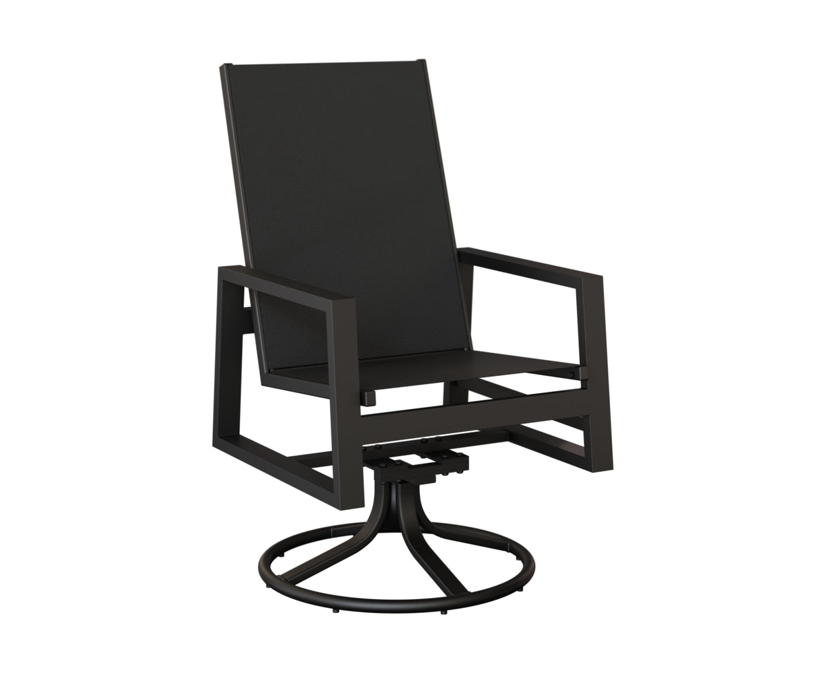 Vida High Back Padded Sling Swivel Rocker Dining Chair