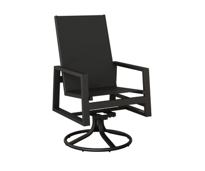 Vida High Back Padded Sling Swivel Rocker Dining Chair