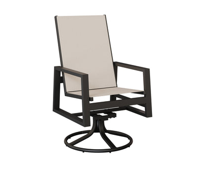 Vida High Back Padded Sling Swivel Rocker Dining Chair