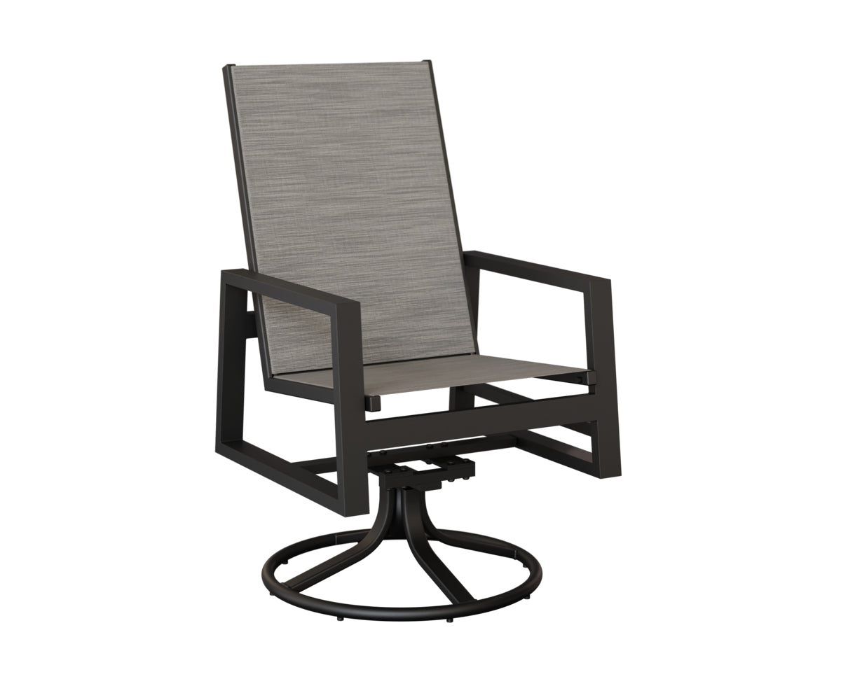 Vida High Back Padded Sling Swivel Rocker Dining Chair