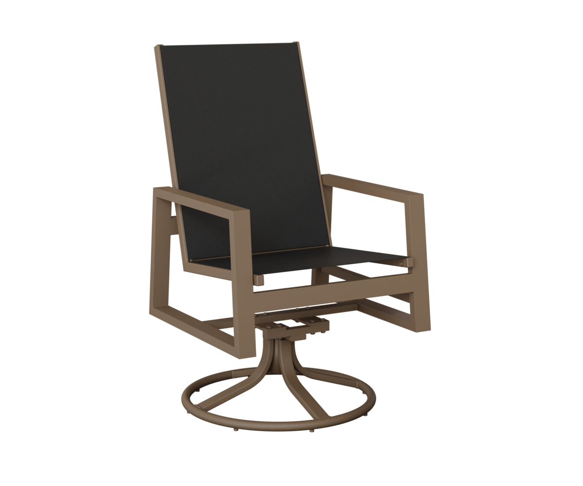 Vida High Back Padded Sling Swivel Rocker Dining Chair