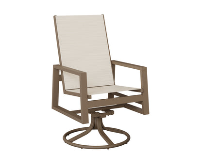 Vida High Back Padded Sling Swivel Rocker Dining Chair