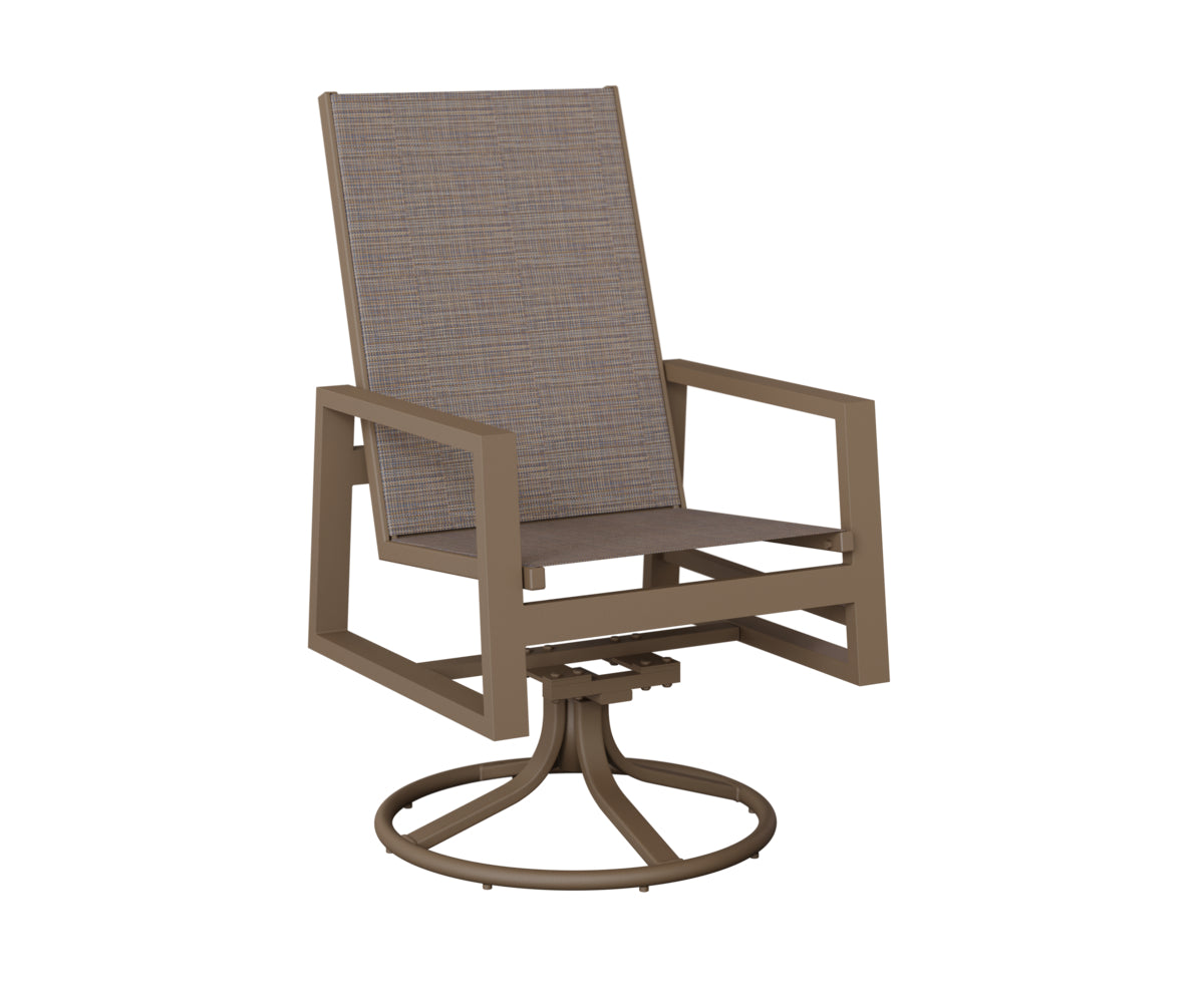 Vida High Back Padded Sling Swivel Rocker Dining Chair