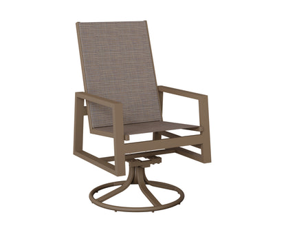 Vida High Back Padded Sling Swivel Rocker Dining Chair