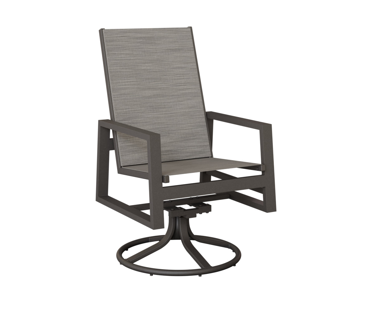 Vida High Back Padded Sling Swivel Rocker Dining Chair