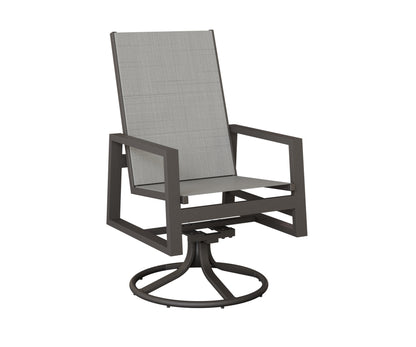 Vida High Back Padded Sling Swivel Rocker Dining Chair