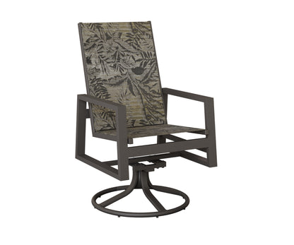 Vida High Back Padded Sling Swivel Rocker Dining Chair