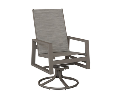 Vida High Back Padded Sling Swivel Rocker Dining Chair