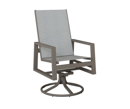Vida High Back Padded Sling Swivel Rocker Dining Chair