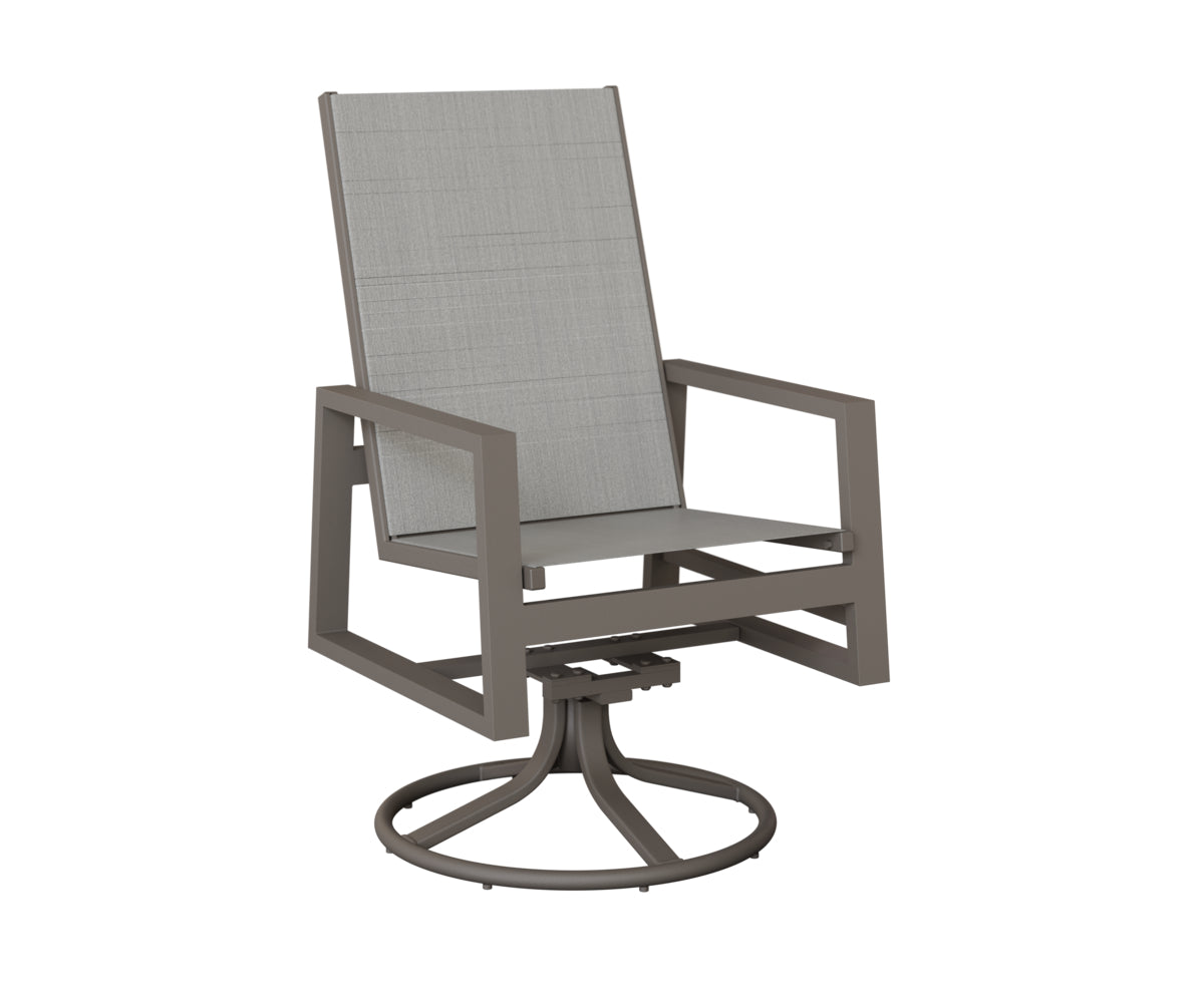 Vida High Back Padded Sling Swivel Rocker Dining Chair