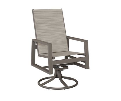 Vida High Back Padded Sling Swivel Rocker Dining Chair