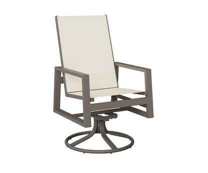 Vida High Back Padded Sling Swivel Rocker Dining Chair