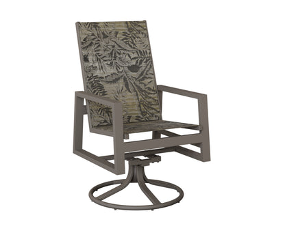 Vida High Back Padded Sling Swivel Rocker Dining Chair