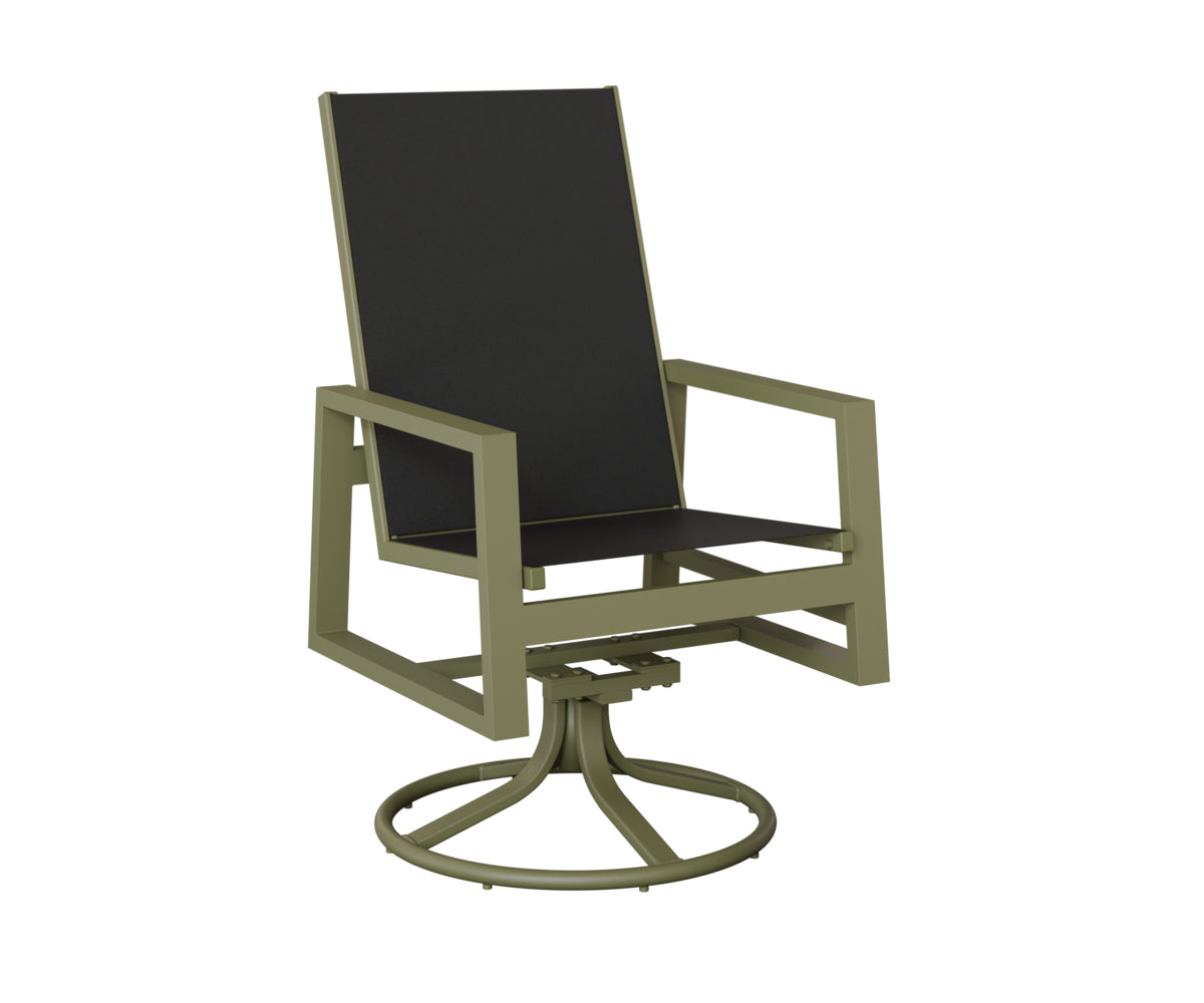 Vida High Back Padded Sling Swivel Rocker Dining Chair