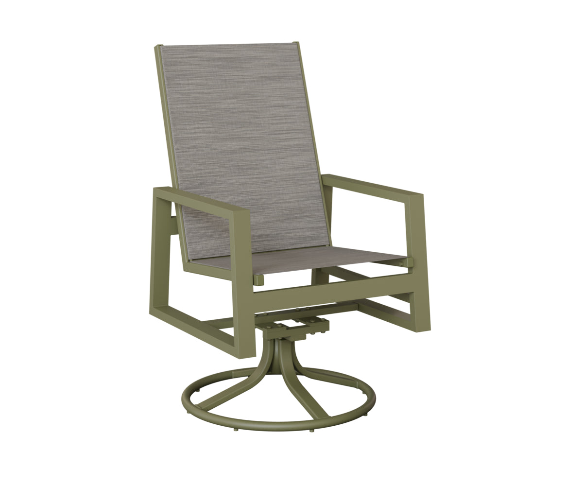 Vida High Back Padded Sling Swivel Rocker Dining Chair