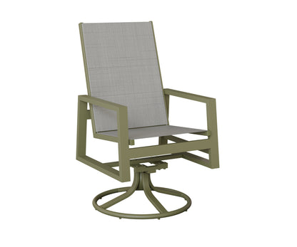Vida High Back Padded Sling Swivel Rocker Dining Chair