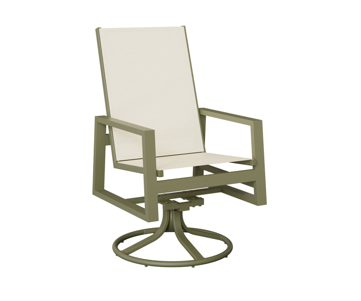 Vida High Back Padded Sling Swivel Rocker Dining Chair