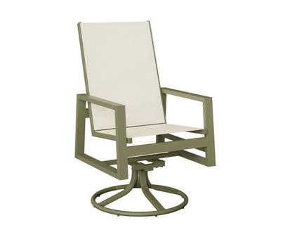 Vida High Back Padded Sling Swivel Rocker Dining Chair