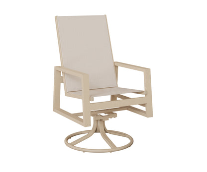 Vida High Back Padded Sling Swivel Rocker Dining Chair
