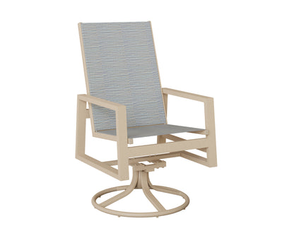 Vida High Back Padded Sling Swivel Rocker Dining Chair