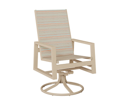 Vida High Back Padded Sling Swivel Rocker Dining Chair