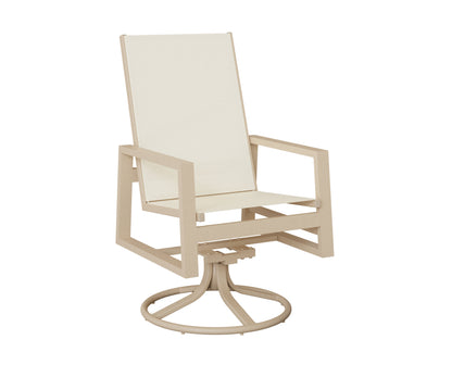 Vida High Back Padded Sling Swivel Rocker Dining Chair