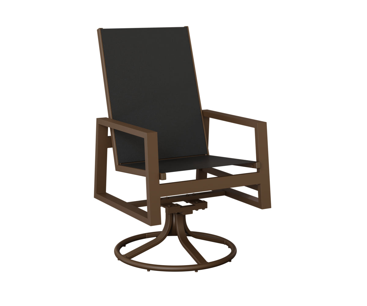 Vida High Back Padded Sling Swivel Rocker Dining Chair