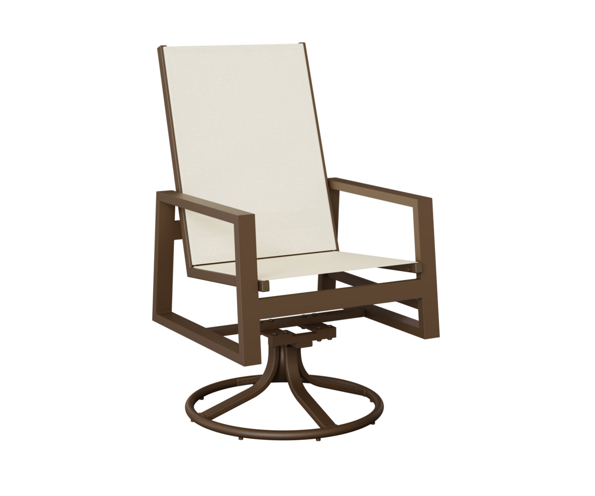 Vida High Back Padded Sling Swivel Rocker Dining Chair