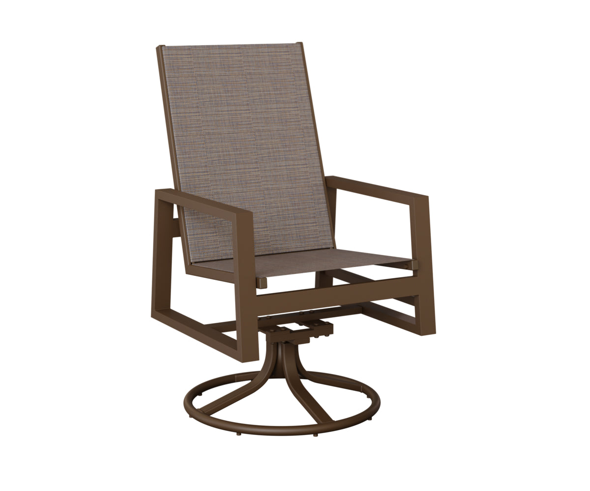 Vida High Back Padded Sling Swivel Rocker Dining Chair
