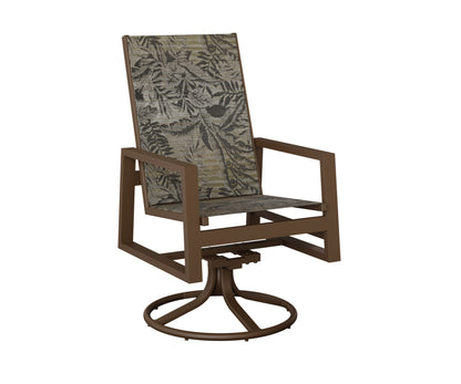 Vida High Back Padded Sling Swivel Rocker Dining Chair