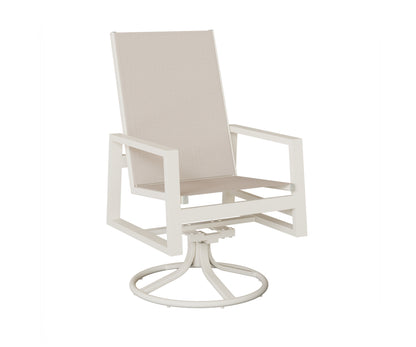 Vida High Back Padded Sling Swivel Rocker Dining Chair