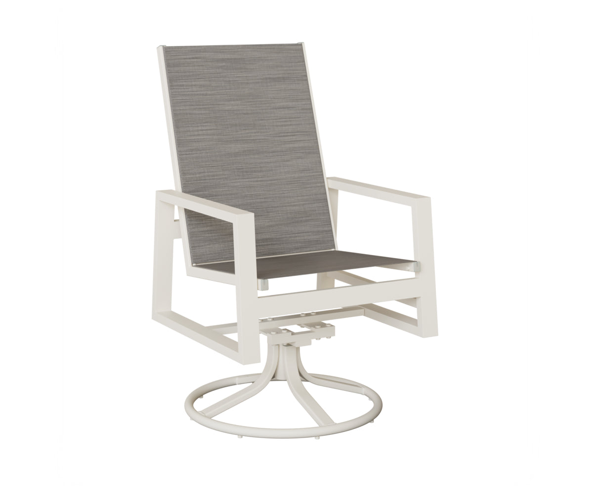 Vida High Back Padded Sling Swivel Rocker Dining Chair