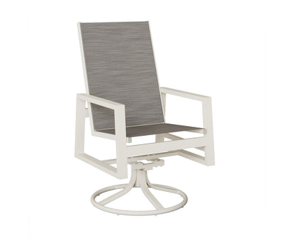 Vida High Back Padded Sling Swivel Rocker Dining Chair