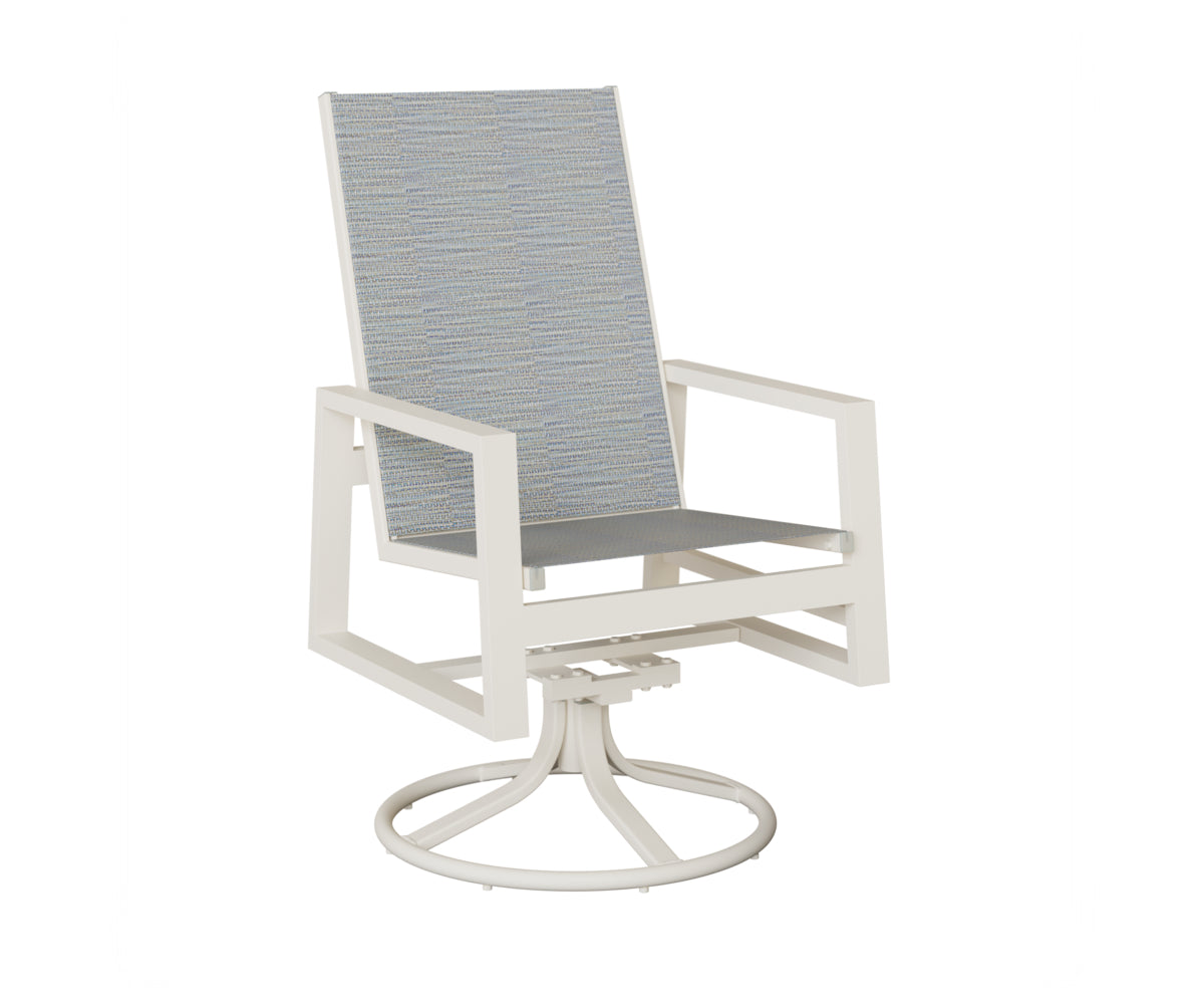 Vida High Back Padded Sling Swivel Rocker Dining Chair