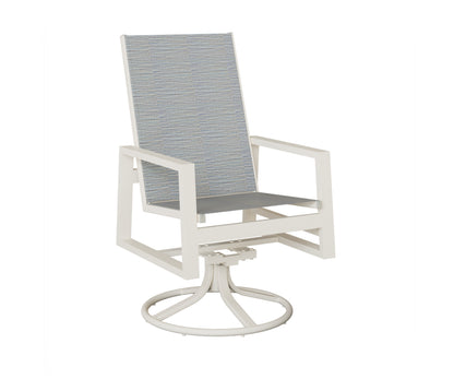 Vida High Back Padded Sling Swivel Rocker Dining Chair