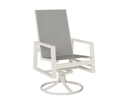 Vida High Back Padded Sling Swivel Rocker Dining Chair