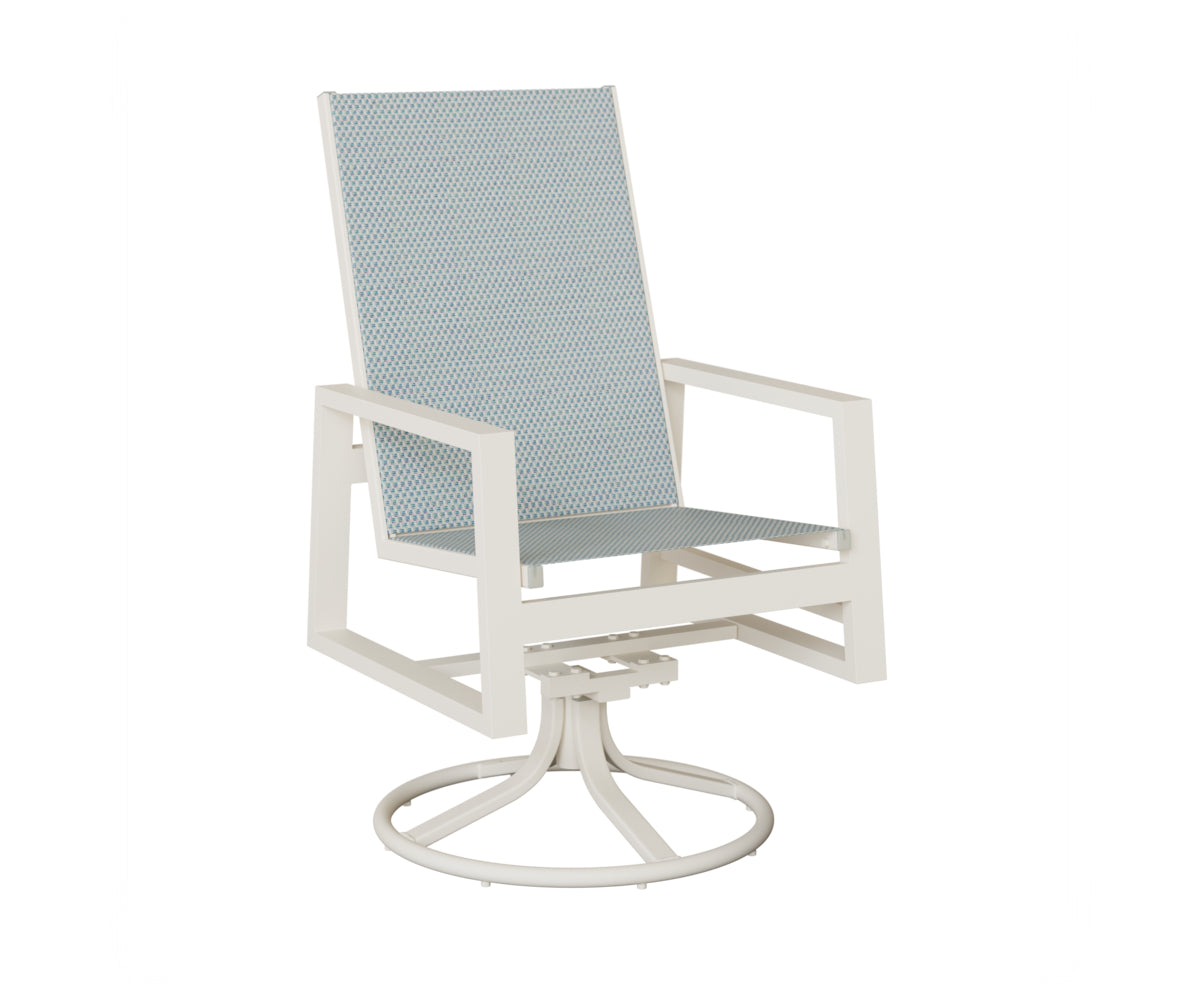Vida High Back Padded Sling Swivel Rocker Dining Chair
