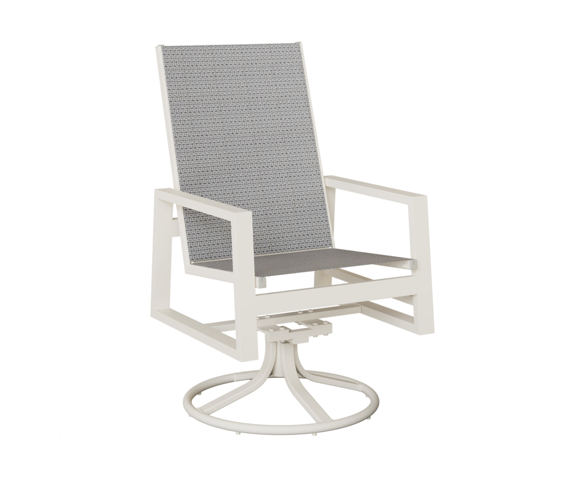 Vida High Back Padded Sling Swivel Rocker Dining Chair
