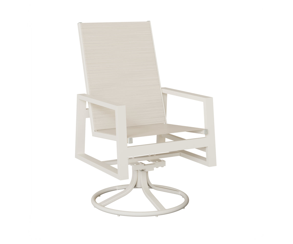 Vida High Back Padded Sling Swivel Rocker Dining Chair