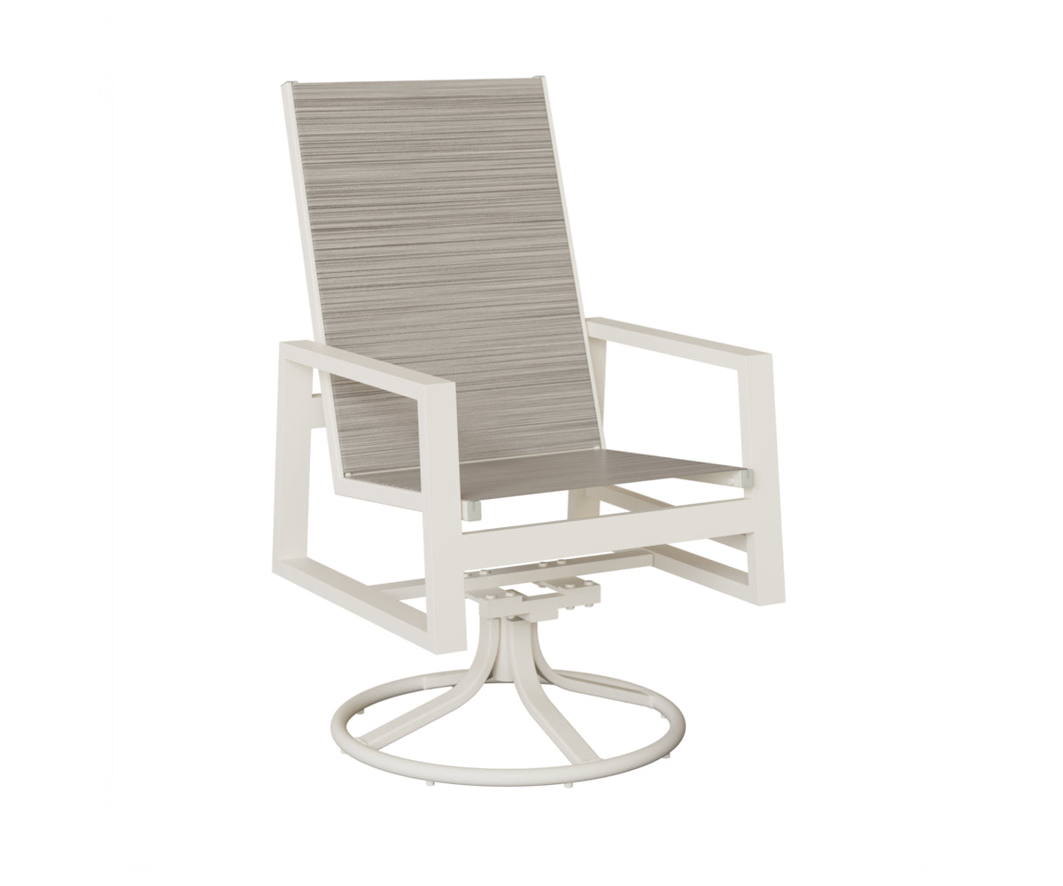 Vida High Back Padded Sling Swivel Rocker Dining Chair