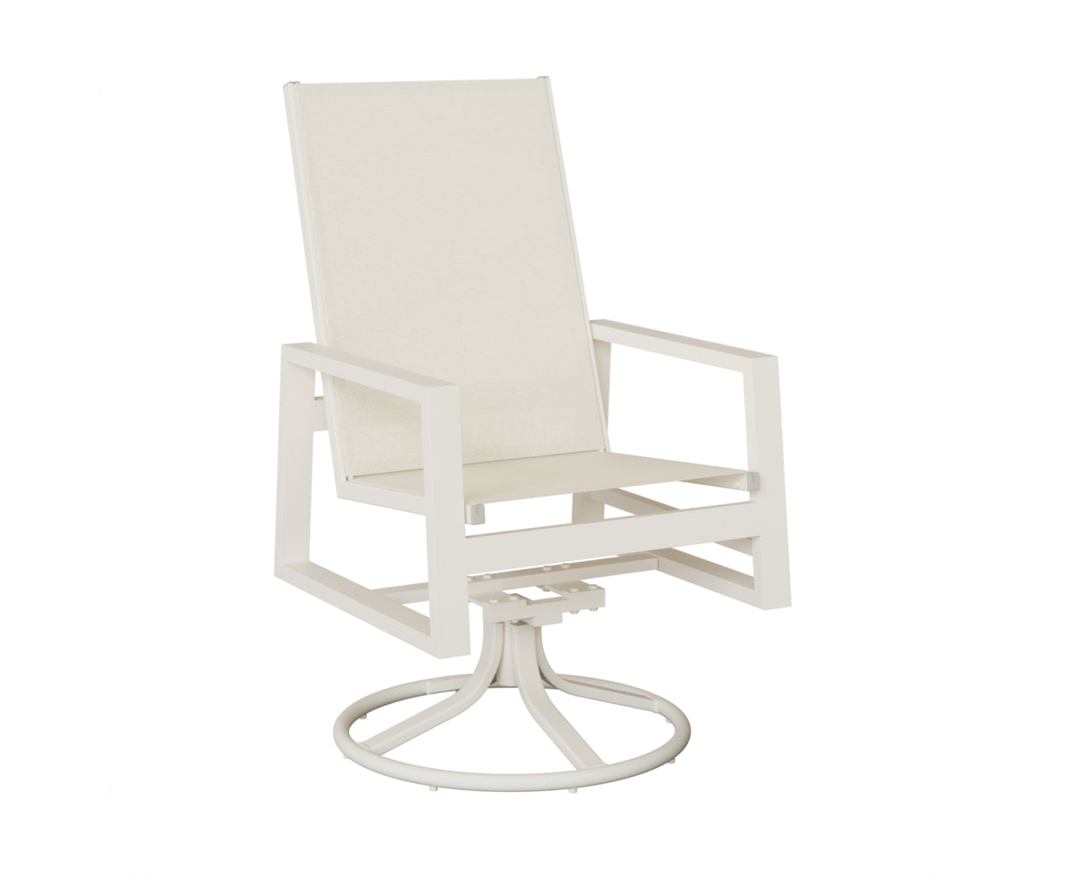 Vida High Back Padded Sling Swivel Rocker Dining Chair
