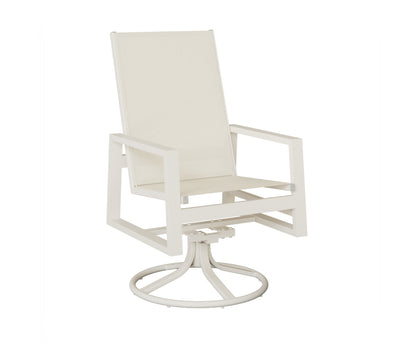 Vida High Back Padded Sling Swivel Rocker Dining Chair