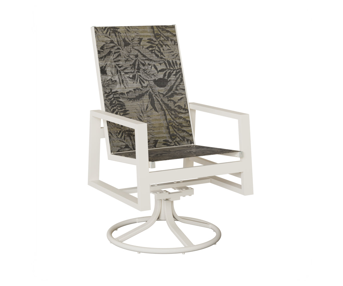 Vida High Back Padded Sling Swivel Rocker Dining Chair