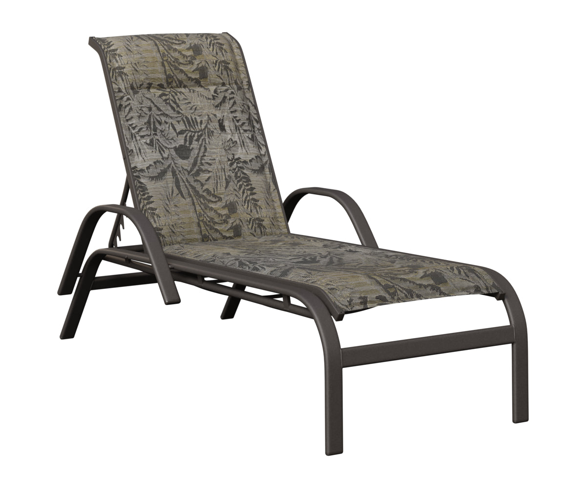 Murphy Padded Sling Chaise Lounge With Arms