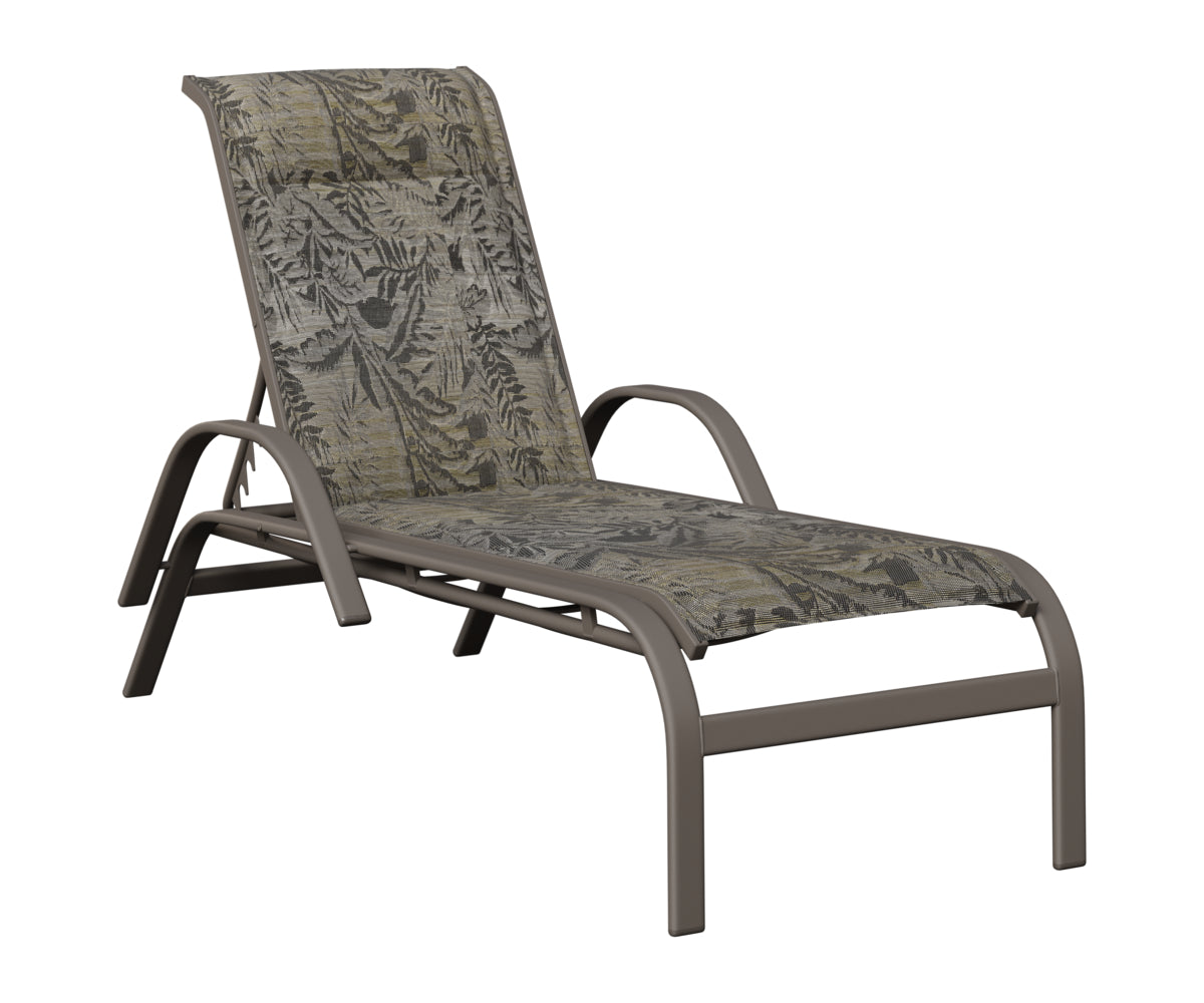 Murphy Padded Sling Chaise Lounge With Arms